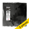 Offre : 5x ProNappe serviettes en papier 2 plis pliage 1/8 38 x 38 cm (40 pièces) - noir 404821 - 1