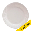 Offre : 5x ProNappe assiette jetable en carton 23 cm (20 pièces) - blanc 404831 - 1