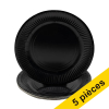 Offre : 5x ProNappe assiette jetable en carton 23 cm (20 pièces) - noir 404835 - 1