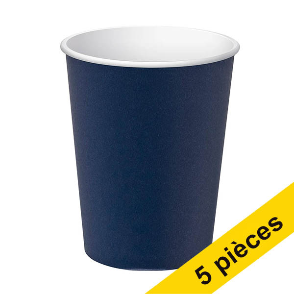 Offre : 5x ProNappe gobelets à café en carton 20 cl (15 pièces) - bleu marine 404841 - 1