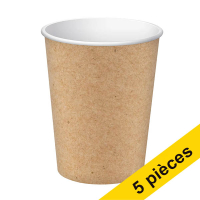 Offre : 5x ProNappe gobelets à café en carton 20 cl (15 pièces) - kraft 404837