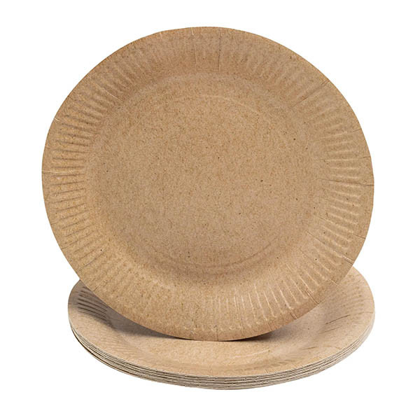 ProNappe assiette jetable en carton 23 cm (20 pièces) - kraft 404832 - 1