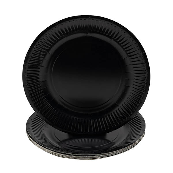 ProNappe assiette jetable en carton 23 cm (20 pièces) - noir 404834 - 1