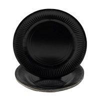 ProNappe assiette jetable en carton 23 cm (20 pièces) - noir