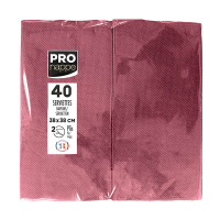 ProNappe serviettes en papier 2 plis pliage 1/8 38 x 38 cm (40 pièces) - bordeaux 404818