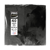 ProNappe serviettes en papier 2 plis pliage 1/8 38 x 38 cm (40 pièces) - noir 404820