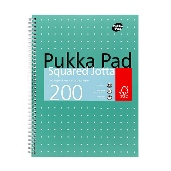 Pukka Pads Jotta Metallic Squared cahier à spirale A4 quadrillé 80 g/m² 100 feuilles 200443 Pukka Pads Jotta Metallic Squared cahier à spirale A4 quadrillé 80 g/m² 100 feuilles 200443 - 1