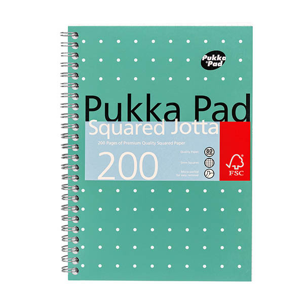 Pukka Pads Jotta Metallic Squared cahier à spirale A5 quadrillé 80 g/m² 100 feuilles 200445 Pukka Pads Jotta Metallic Squared cahier à spirale A5 quadrillé 80 g/m² 100 feuilles 200445 - 1