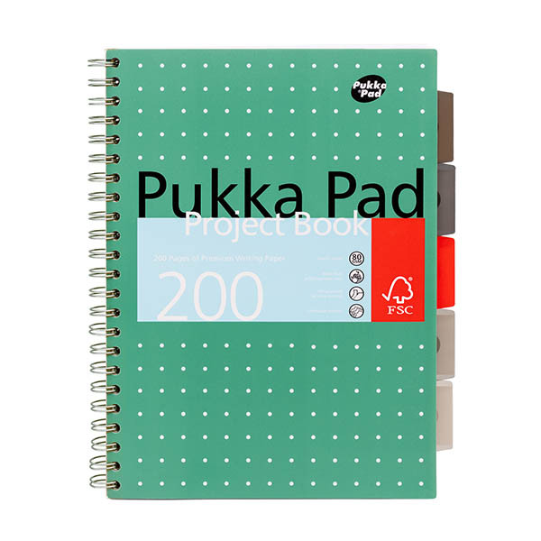 Pukka Pads Projectbook Metalllic cahier à spirale A4 ligné 80 g/m² 100 feuilles 200446 - 1