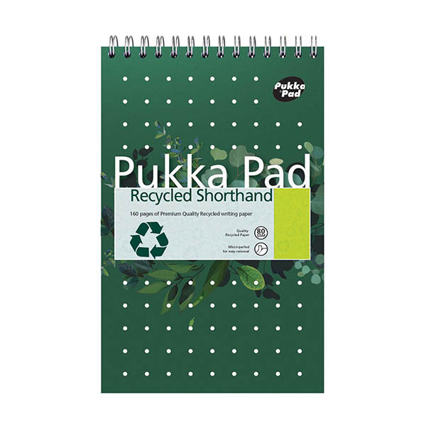 Pukka Pads Recycled Shorthand bloc à spirale A4 ligné 80 g/m² 80 feuilles 200454 Pukka Pads Recycled Shorthand bloc à spirale A4 ligné 80 g/m² 80 feuilles 200454 - 1