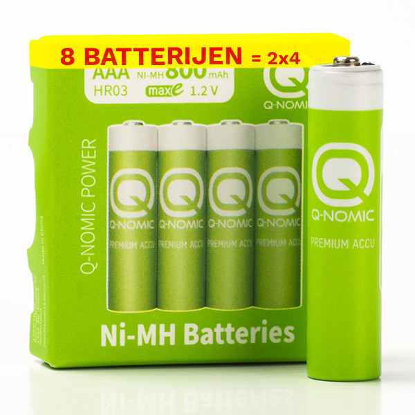 Q-Nomic Power AAA / HR03 Ni-Mh pile rechargeable (8 pièces, 800 mAh) AQN00097 - 1