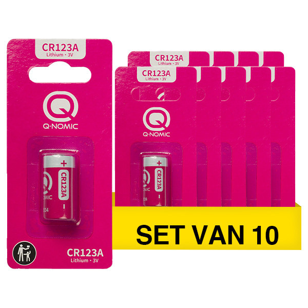 Q-Nomic Power CR123A 3V pile au lithium (10 pièces) AQN00069 - 1