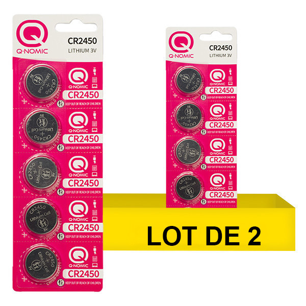Q-Nomic Power CR2450 3V pile bouton au lithium 10 pièces AQN00061 - 1