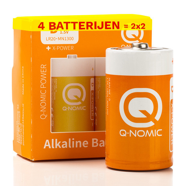 Q-Nomic Power LR20 / D pile alcaline (4 pièces) AQN00039 - 1