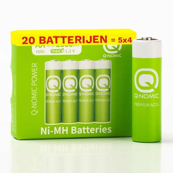 Q-Nomic Power piles rechargeables AA / HR6 Ni-Mh (20 pièces, 2000 mAh) AQN00094 - 1