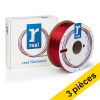 Offre: 3x REAL filament 1,75 mm PETG 1 kg - rouge transparent 135626 - 1