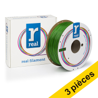 REAL Offre: 3x REAL filament 1,75 mm PETG 1 kg - vert transparent  135625