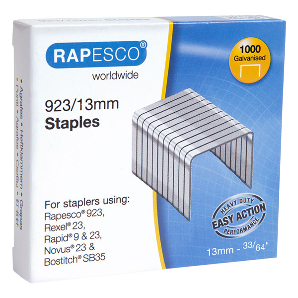 Rapesco 23/13 agrafes galvanisées (1000 pièces) 1484 226824 - 1