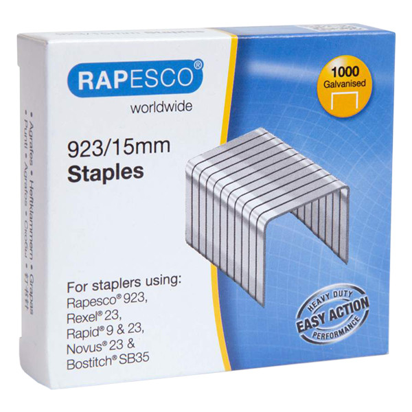 Rapesco 23/15 agrafes galvanisées (1000 pièces) 1239 226818 - 1