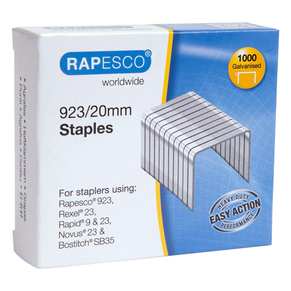 Rapesco 23/20 agrafes galvanisées (1000 pièces) 1241 226820 - 1