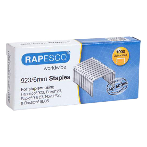 Rapesco 23/6 agrafes galvanisées (1000 pièces) 1235 226814 - 1