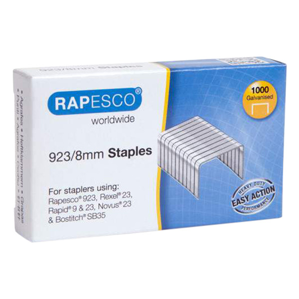 Rapesco 23/8 agrafes galvanisées 1000 pcs 1236 226815 - 1