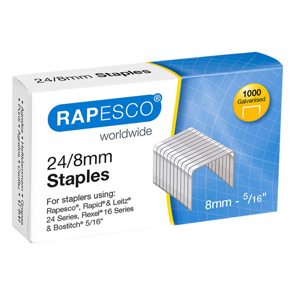 Rapesco 24/8 agrafes galvanisées (1000 pièces) 1456 226823 - 1