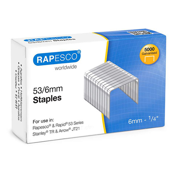 Rapesco 53/6 agrafes galvanisées (5000 pièces) 0749 202089 - 1