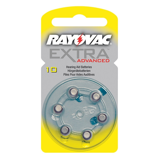 Rayovac extra advanced 10 pile pour appareil auditif 6 pièces (jaune) PR70 204800 - 1