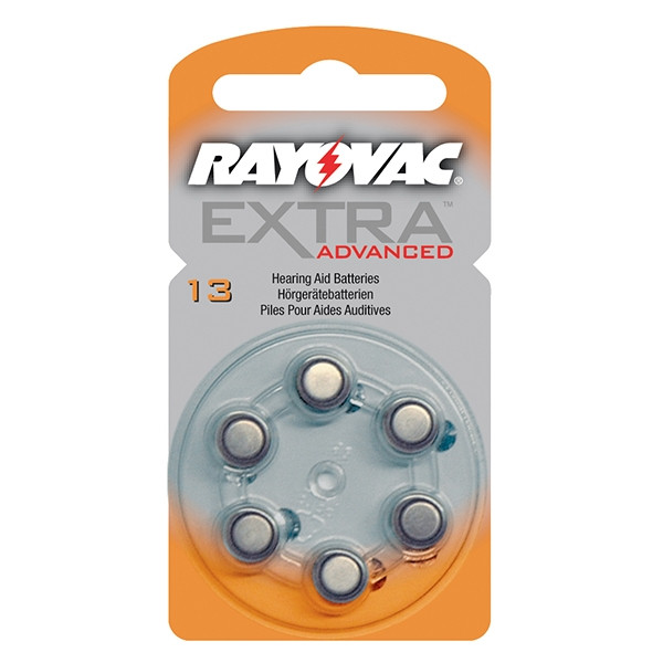 Rayovac extra advanced 13 pile pour appareil auditif 6 pièces (orange) PR48 204801 - 1