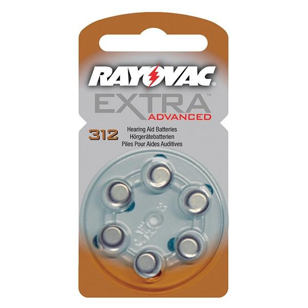 Rayovac extra advanced 312 pile pour appareil auditif 6 pièces (marron)  Rayovac