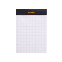 Rhodia bloc de cours A6 quadrillé 5 mm 80 g/m² 80 feuilles (couverture noire) 404555