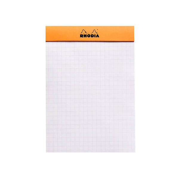 Rhodia bloc de cours A6 quadrillé 5 mm 80 g/m² 80 feuilles (couverture orange) 404554 - 1