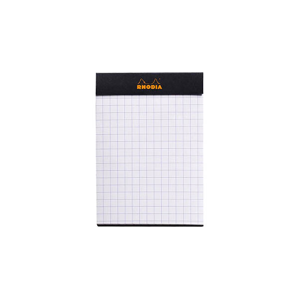 Rhodia bloc de cours A7 quadrillé 5 mm 80 g/m² 80 feuilles (couverture noire) 404557 - 1