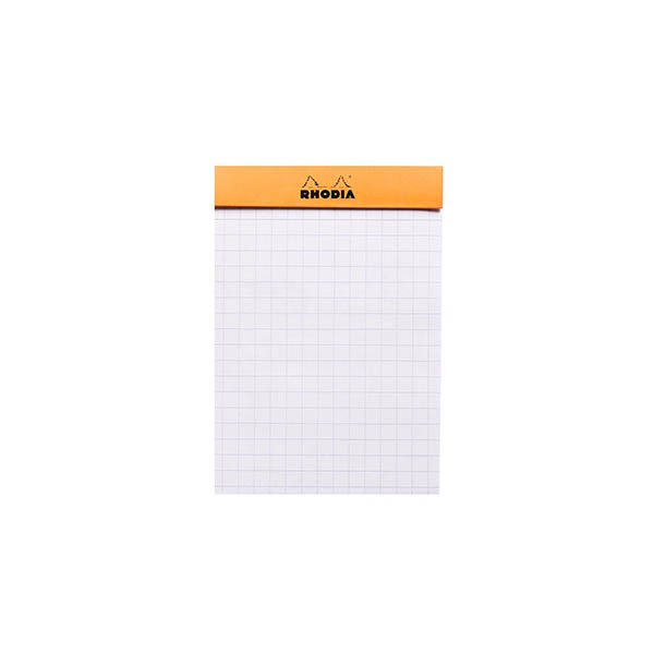 Rhodia bloc de cours A7 quadrillé 5 mm 80 g/m² 80 feuilles (couverture orange) 404556 - 1