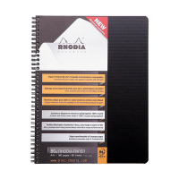 Rhodia cahier à spirale A4+ 90 g/m² 80 feuilles quadrillé 5 mm - noir 404578