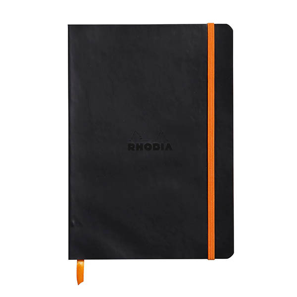 Rhodia carnet A5 ligné 80 feuilles - noir 404697 - 1