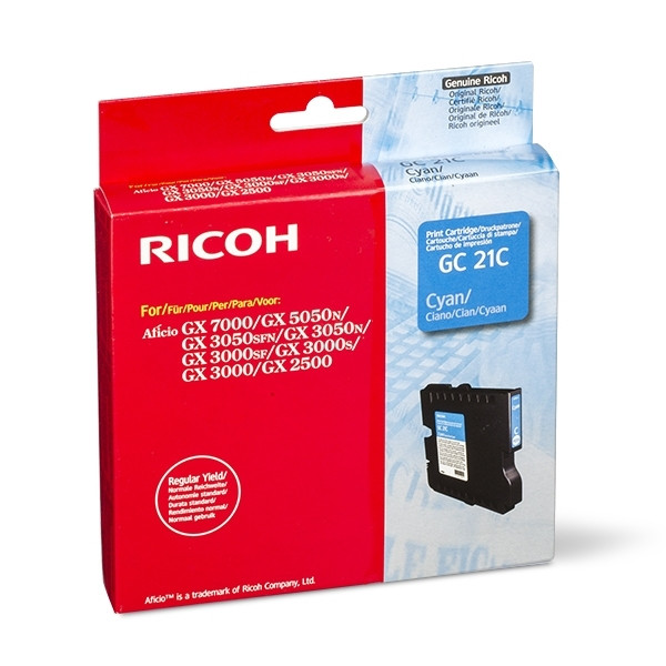 Ricoh GC-21C cartouche de gel (d'origine) - cyan 405533 074890 - 1
