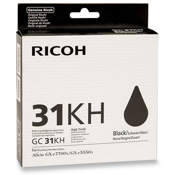 Ricoh GC-31KH cartouche de gel noir haute capacité (d'origine) 405701 073806 - 1