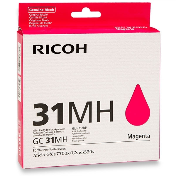 Ricoh GC-31MH cartouche de gel magenta haute capacité (d'origine) 405703 073810 - 1