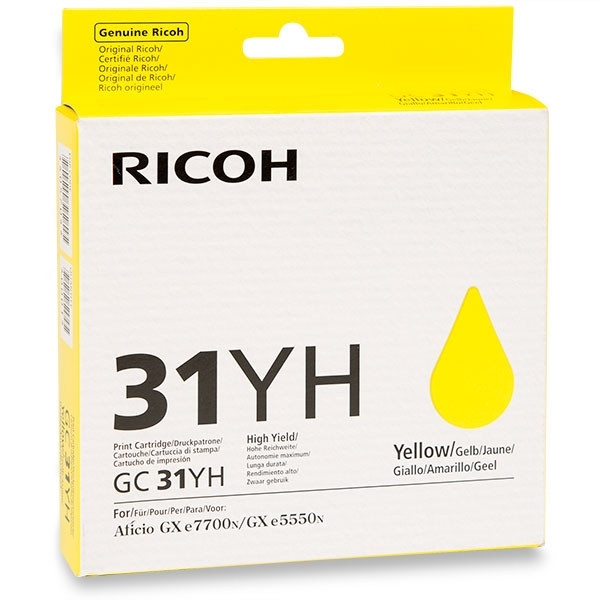 Ricoh GC-31YH cartouche de gel jaune haute capacité (d'origine) 405704 073812 - 1