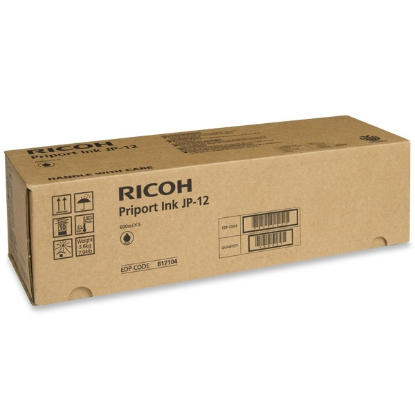 Ricoh type JP12 encre noire 5 pièces (d'origine) 817104 074728 - 1