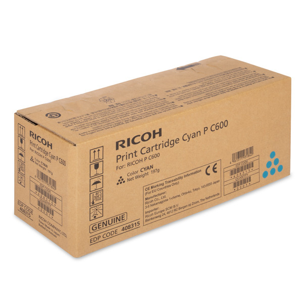Ricoh type P C600 toner (d'origine) - cyan 408315 602285 - 1