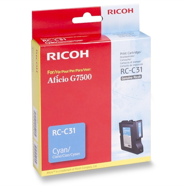 Ricoh type RC-C31 cartouche d'encre cyan (d'origine) 405505 074882 - 1