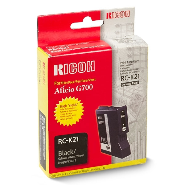 Ricoh type RC-K21 cartouche d'encre haute capacité (d'origine) - noir 402280 074872 - 1