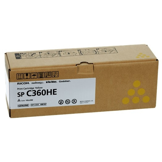 Ricoh type SP C360HE toner à haute capacité (d'origine) - jaune 408187 067104 - 1