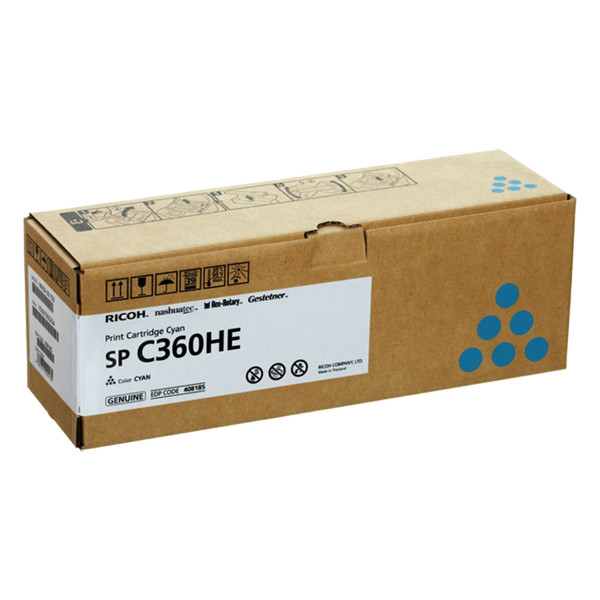 Ricoh type SP C360HE toner haute capacité (d'origine) - cyan 408185 067100 - 1