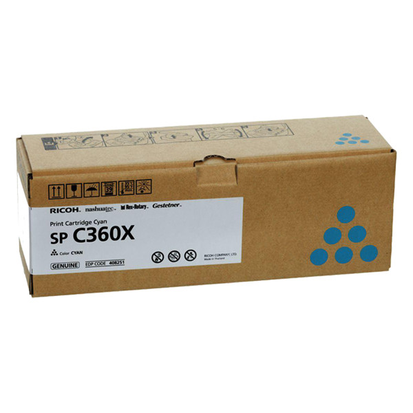 Ricoh type SP C360X toner capacité extra haute (d'origine) - cyan 408251 067110 - 1