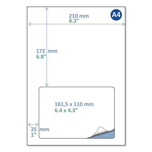 Rillstab étiquette de bordereau de livraison/retour A4 161,5 x 110 mm (100 feuilles) 89172 068132 - 1