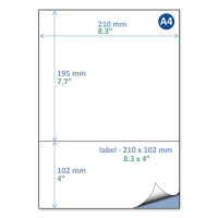 Rillstab étiquette de bordereau de livraison/retour A4 210 x 102 mm (100 feuilles) 89170 068128